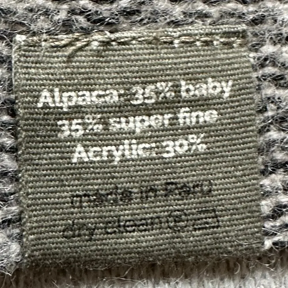 Shupaca alpaca blend throw blanket gray fringed 50x72”